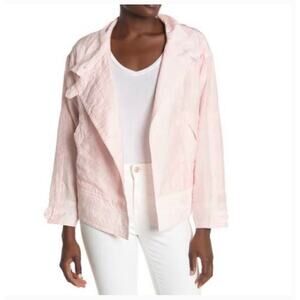 Rebecca Minkoff Zahara Double-Breasted Button Moto Jacket Pink Women's Small